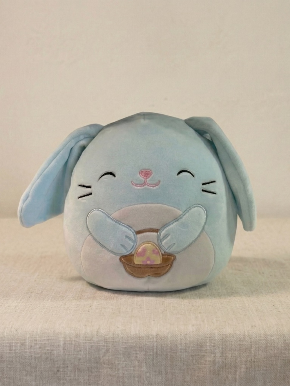 NEW Squishmallows 14” Buttons the Blue Bunny Plush Easter Basket NWT